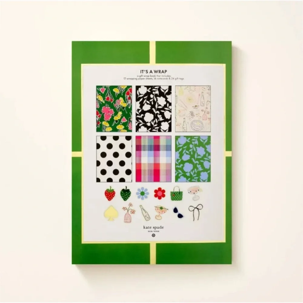 Kate Spade New York X Target 12 Sheet Gift Wrap Book with Tags NEW